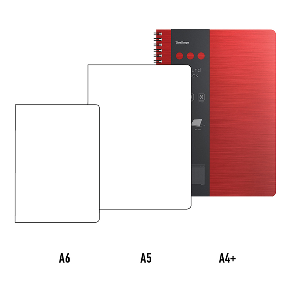 Бизнес-тетрадь Berlingo А4+ 80 листов Steel amp Style клетка на гребне пластиковая обложка линейка-закладка - фото 2