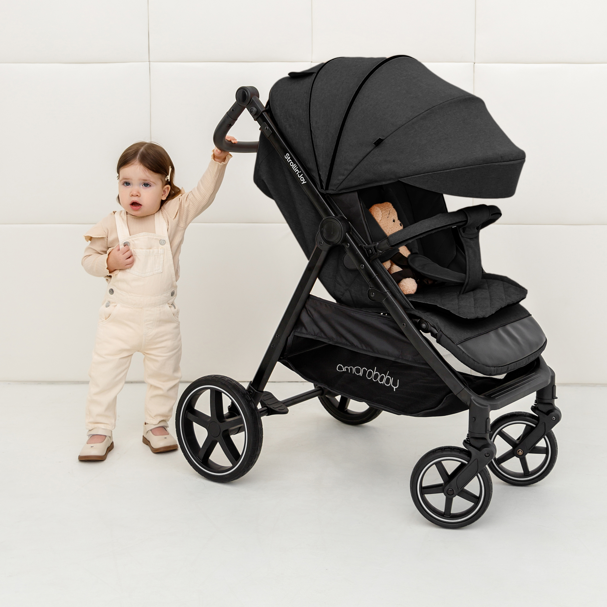 Прогулочная коляска Amarobaby StrollinJoy чёрный - фото 26