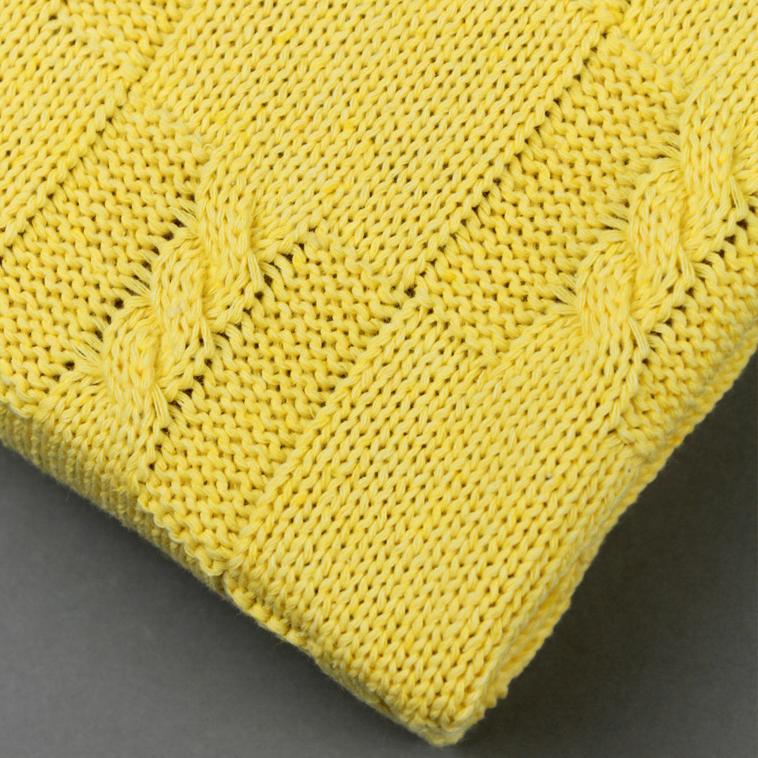 Плед-покрывало детский вязаный WARM WHIFF D-12 желтый на выписку в коляску в кроватку на лето 90x110 - фото 2