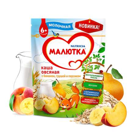 Каша молочная Малютка овсяная с фруктами 220г