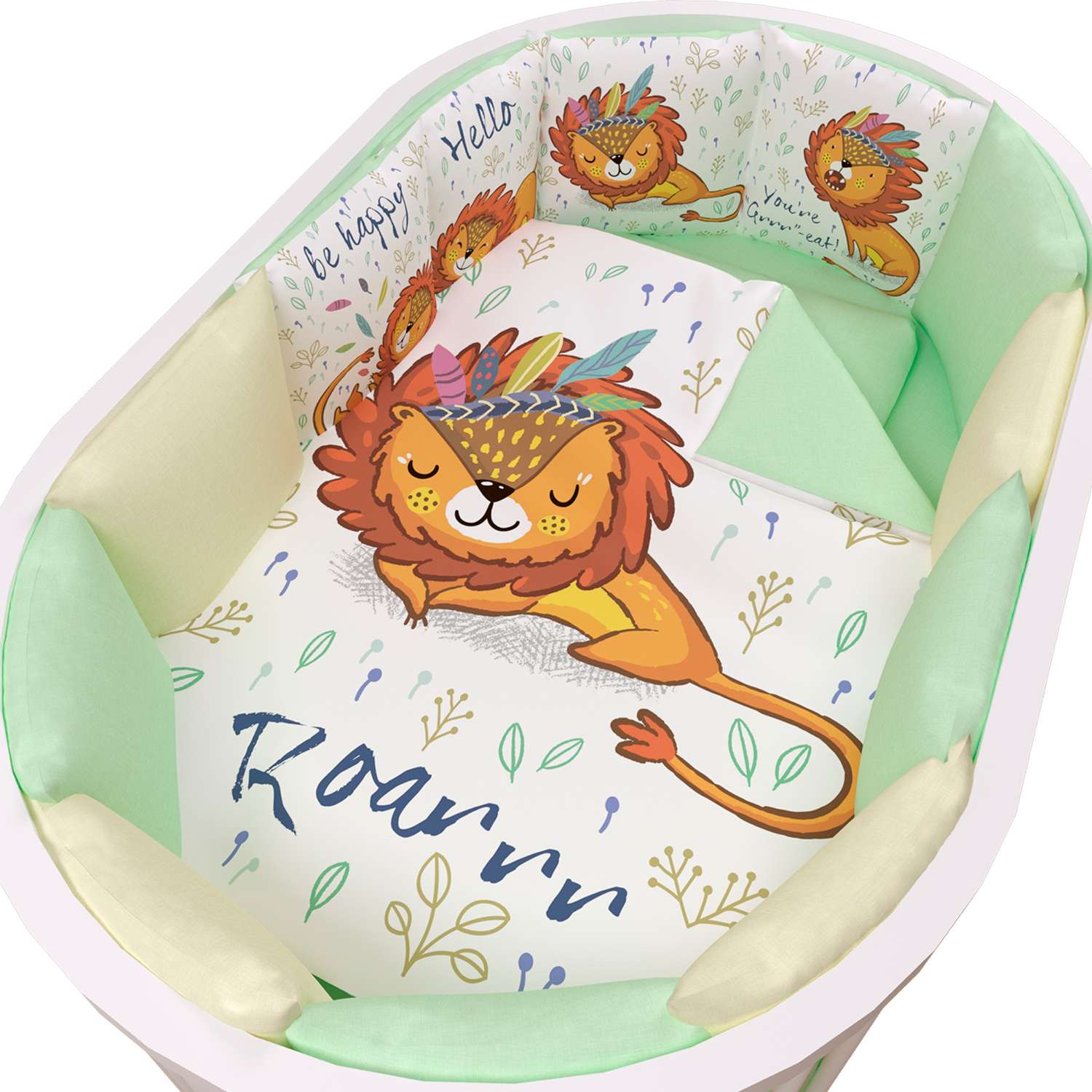 Комплект постельного белья Amarobaby Baby Lion 6предметов Салатовый - фото 3