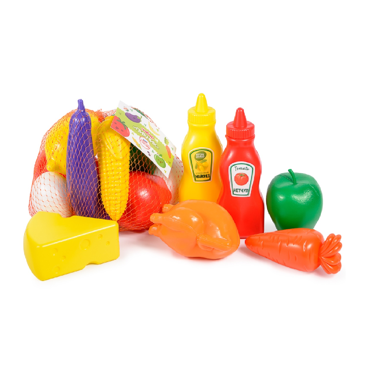 Набор игрушечных продуктов Green Plast овощи фрукты для детской игровой кухни - фото 4