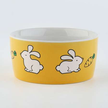 Миска керамическая Пушистое счастье «Пушистый кролик» 200 мл для грызунов