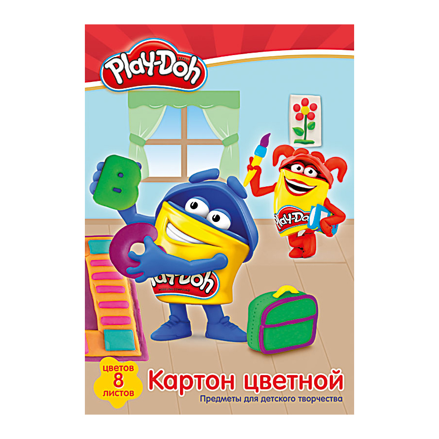 Картон цветной Академия Холдинг Play Doh 8цв. 8л. - фото 2