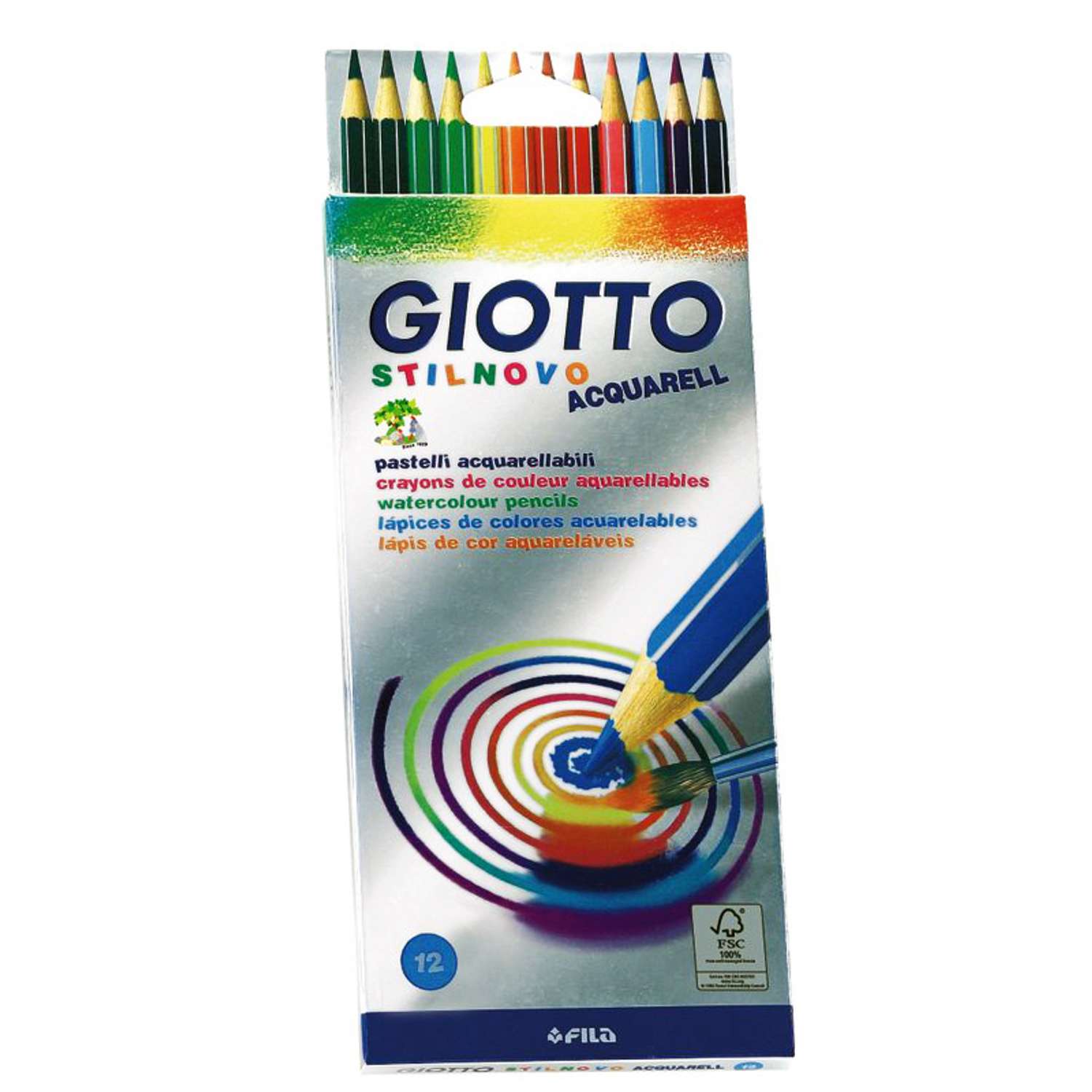 Цветные карандаши GIOTTO акварельные 12 цв. - фото 1