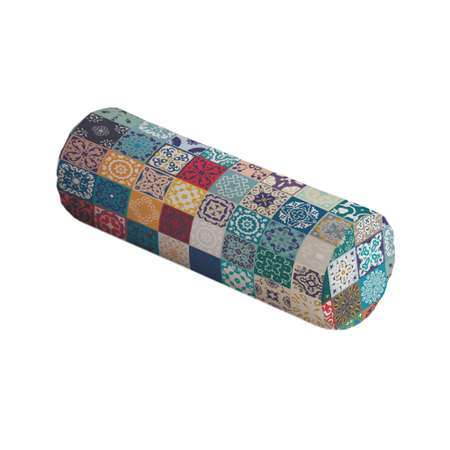 Декоративная подушка-валик JoyArty Плитка с цветочными узорами