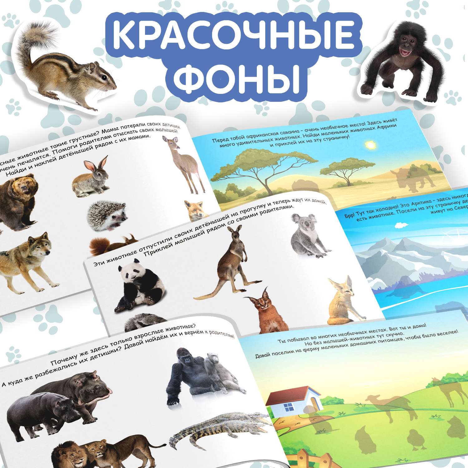Книга с наклейками Буква-ленд «Маленькие зверята» 100 наклеек - фото 4