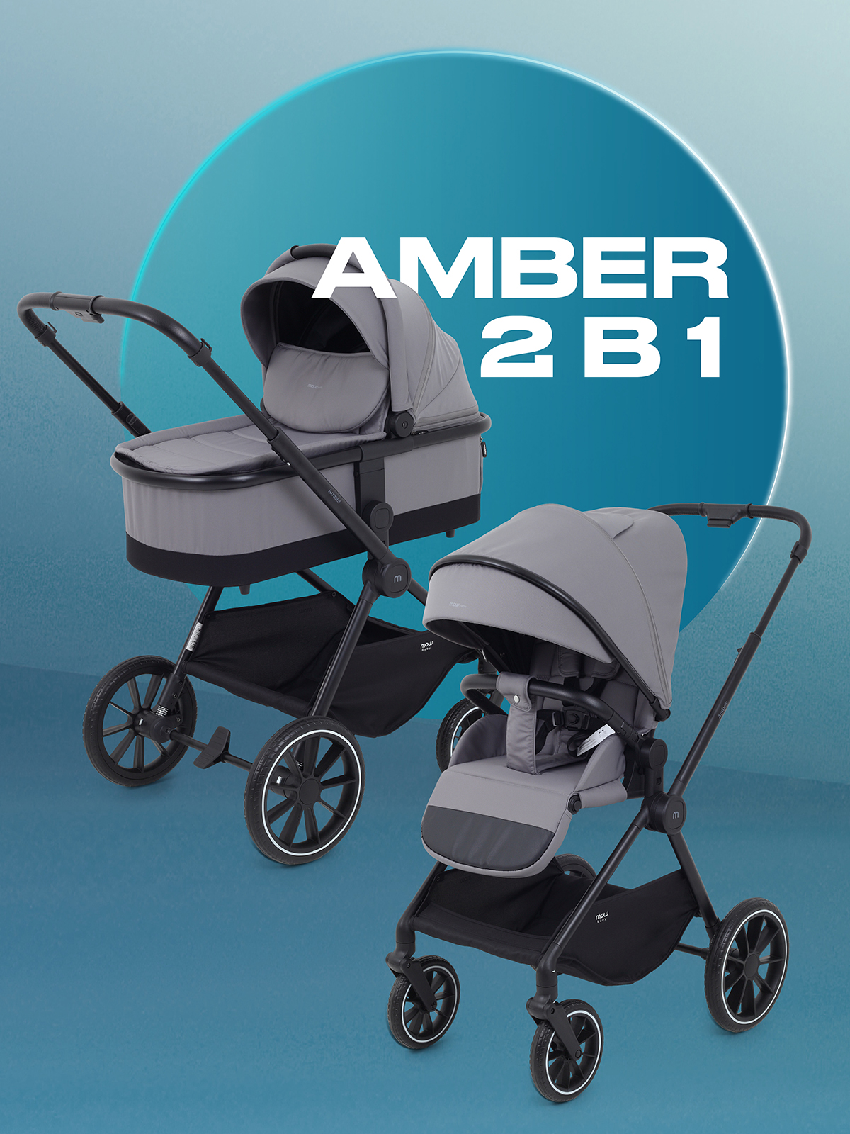 Детская коляска 2 в 1 MOWbaby Amber 2в1 - фото 1