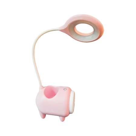 Настольная лампа NPOSS светодиодный LED с подставкой для ручек розовая