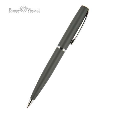 Ручка шариковая Bruno Visconti Автоматическая sienna цвет корпуса серый 1 мм синий в футляре из экокожи