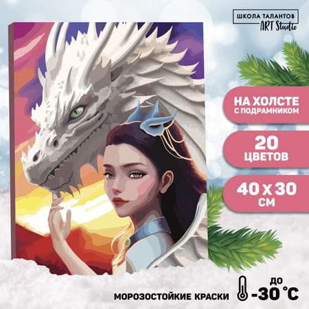 Картина Школа Талантов по номерам на холсте с подрамником«Принцесса с драконом» 40*30 см