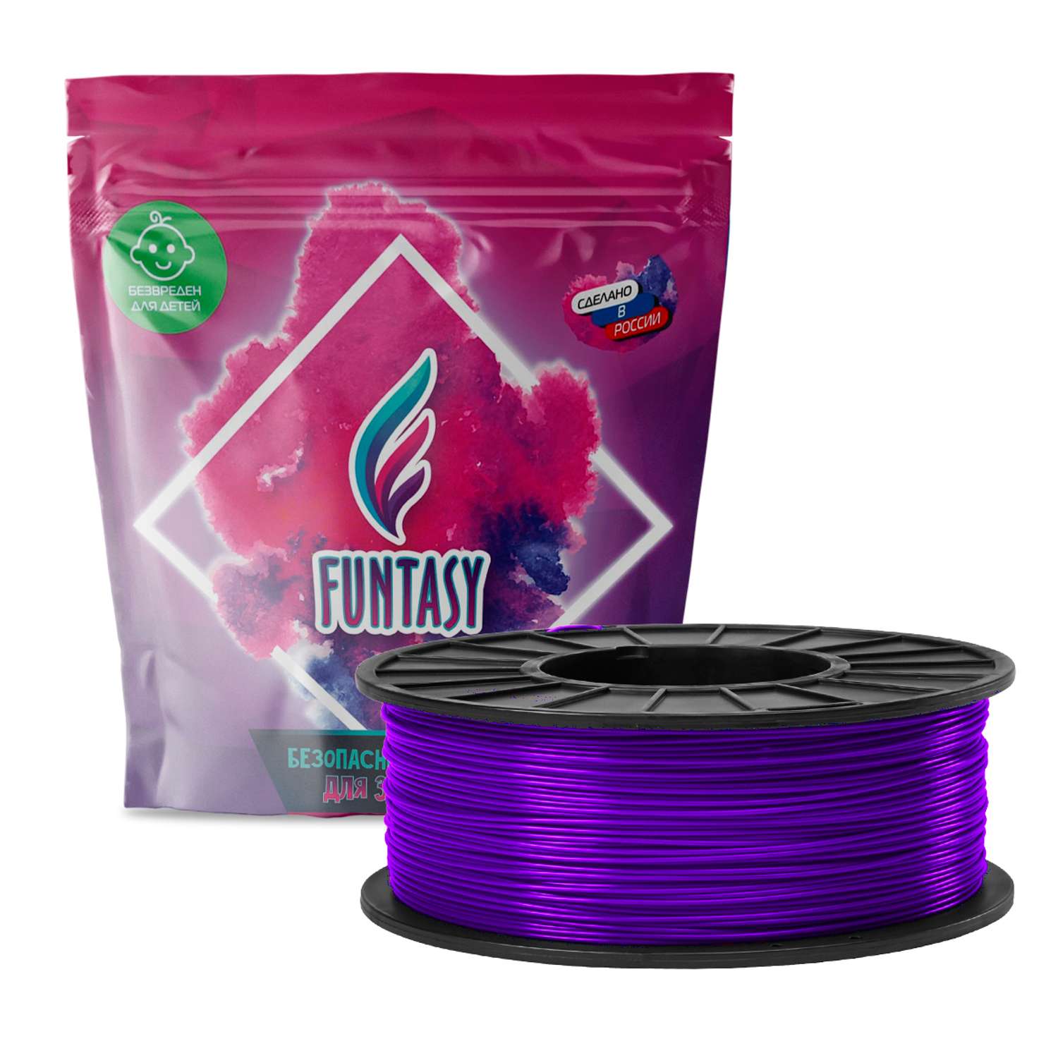 Набор для 3д ручек PLA Funtasy 10 метров цвет фиолетовый - фото 1