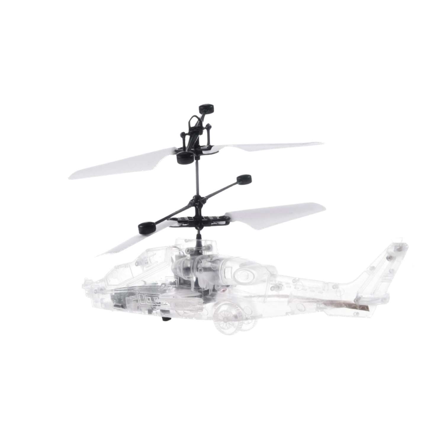 Вертолёт сенсорный светящийся BalaToys Белый прозрачный ВертолетСенс - фото 1