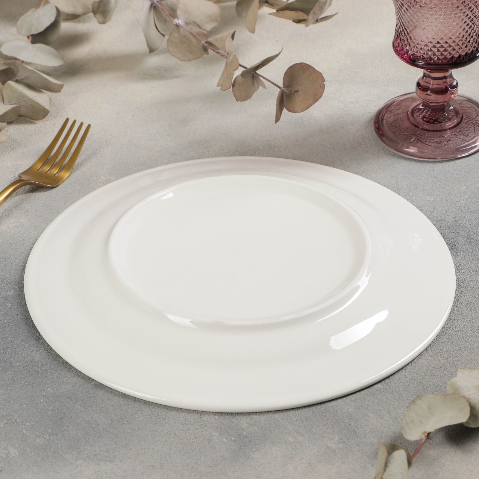 Тарелка Sima-Land фарфоровая обеденная с утолщённым краем White Label d=25 см цвет белый - фото 2