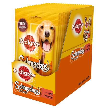 Лакомство для собак Pedigree Schmackos мясные палочки из говядины 33г