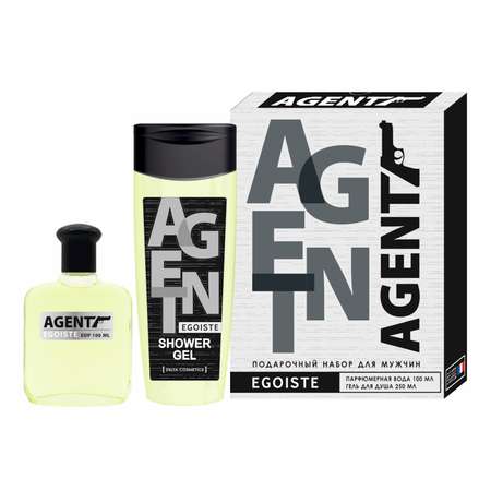 Набор косметический мужской Agent Egoiste (гель для душа 250мл + парфюмерная вода 100мл)