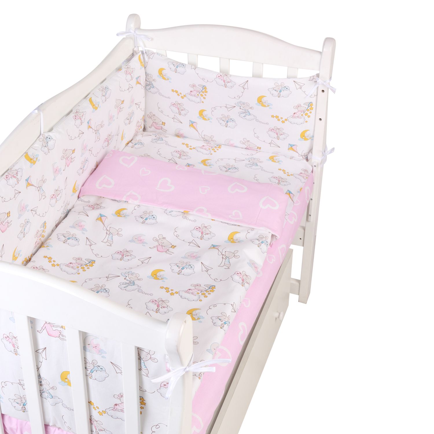 Комплект постельного белья Amarobaby Мышата в облаках 7предметов AMARO-3007-MvO - фото 4