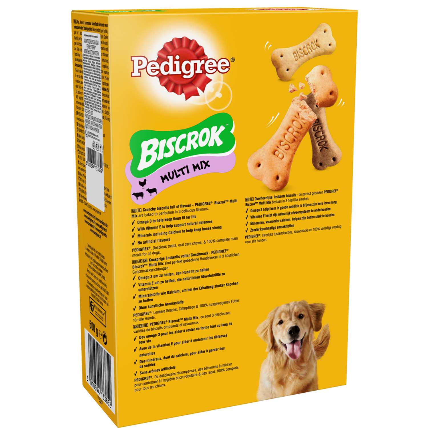 Лакомство для взрослых собак Pedigree Biscrok бисквитные косточки ассорти 500г - фото 2