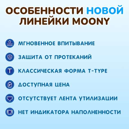 Подгузники-трусики Moony универсальные 4 размер L 9-14 кг 44 шт.