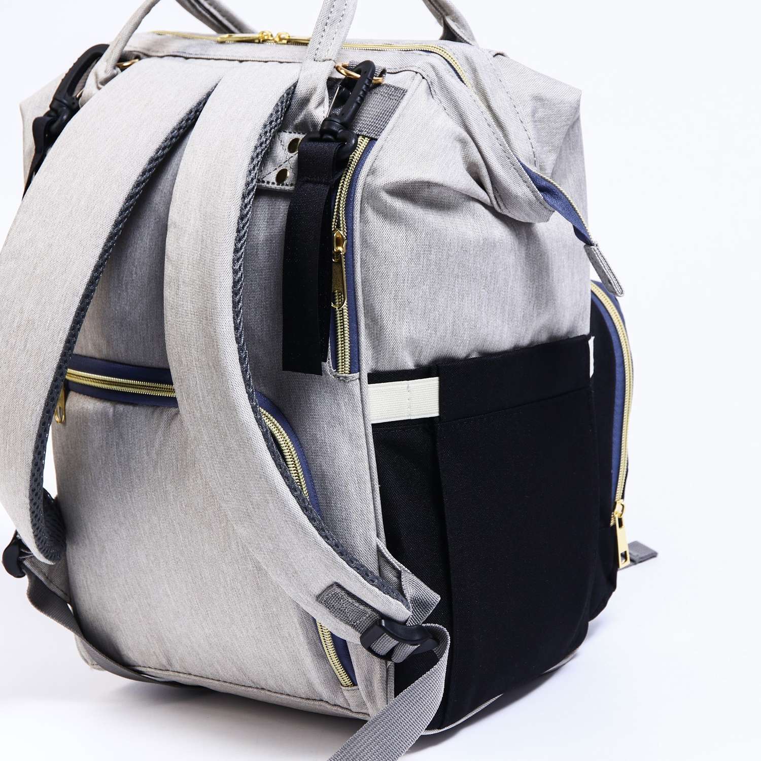 Сумка-рюкзак Sima-Land для хранения вещей малыша цвет серый/черный - фото 6