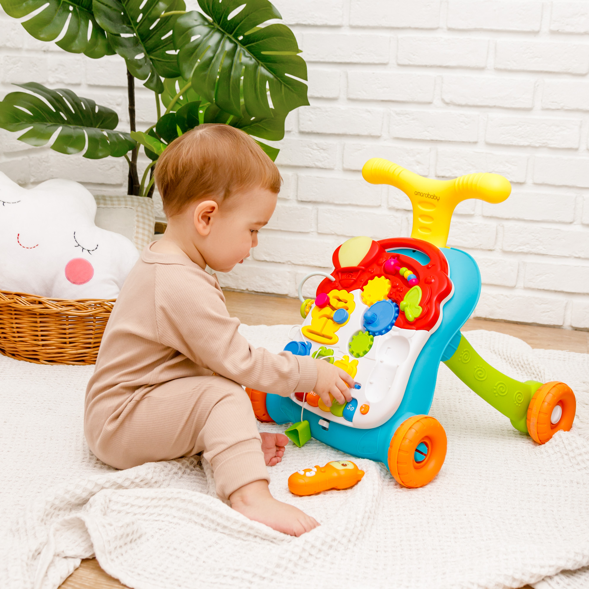 Каталка-ходунки AmaroBaby Study Walker 3в1 - фото 15