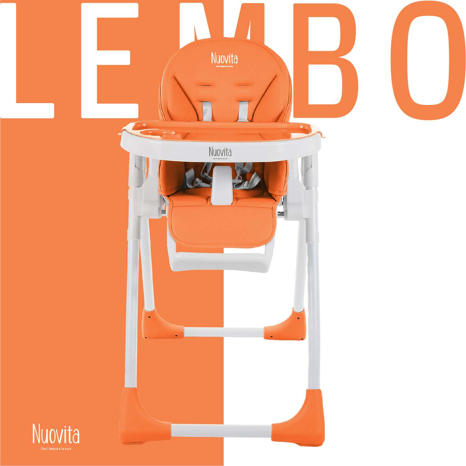 Стульчик для кормления Nuovita Lembo Оранжевый-Белый - фото 3