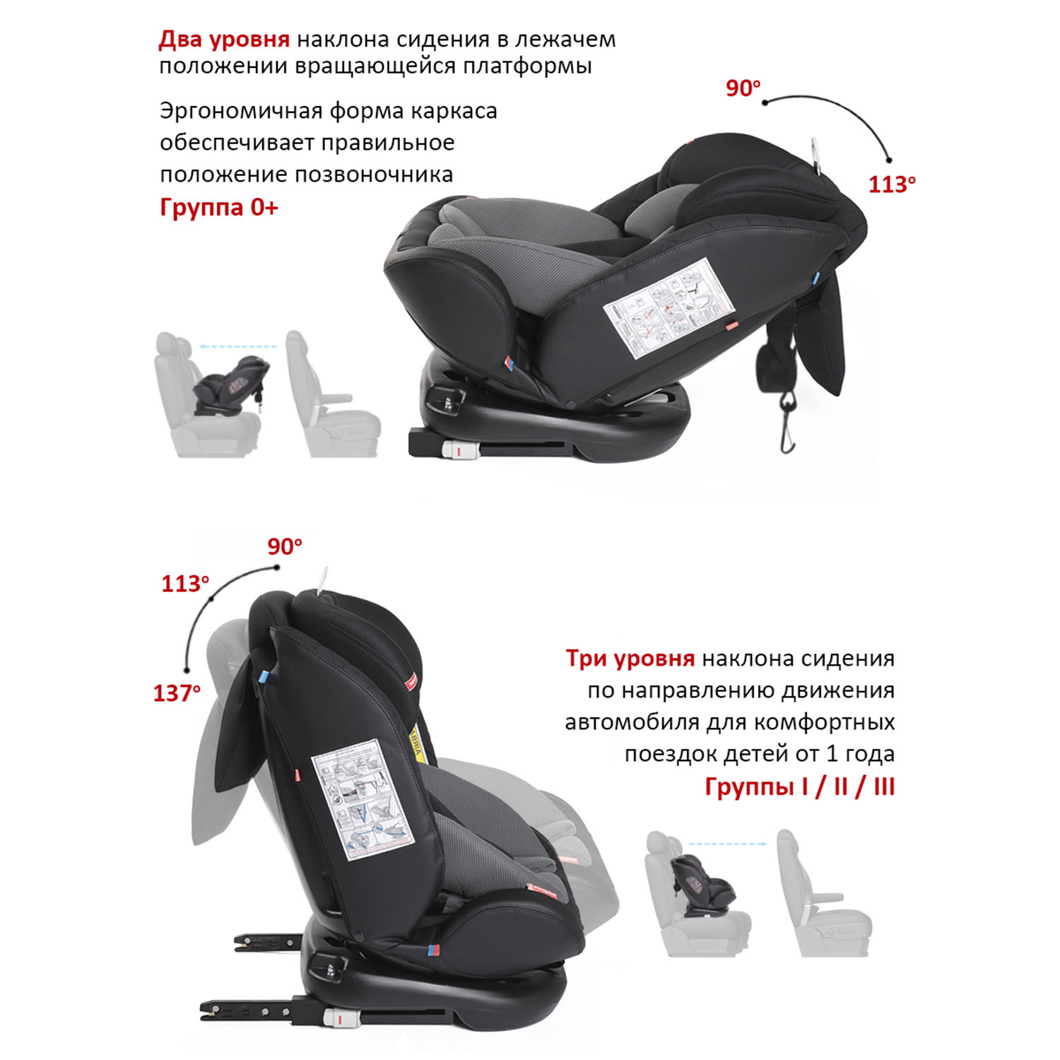 Автокресло BabyCare Shelter ISOFIX черный серый - фото 5