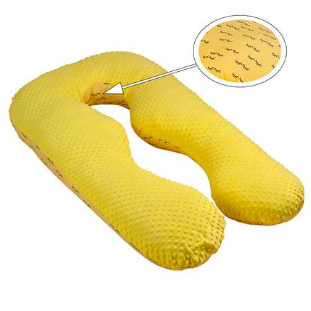 Подушка для беременных AmaroBaby анатомическая 340х72 см Реснички желтая