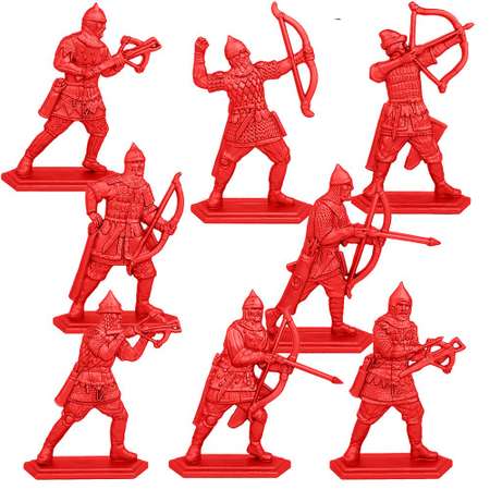 Набор солдатиков Воины и Битвы Русское Войско Арбалетчики и Лучники цвет красный