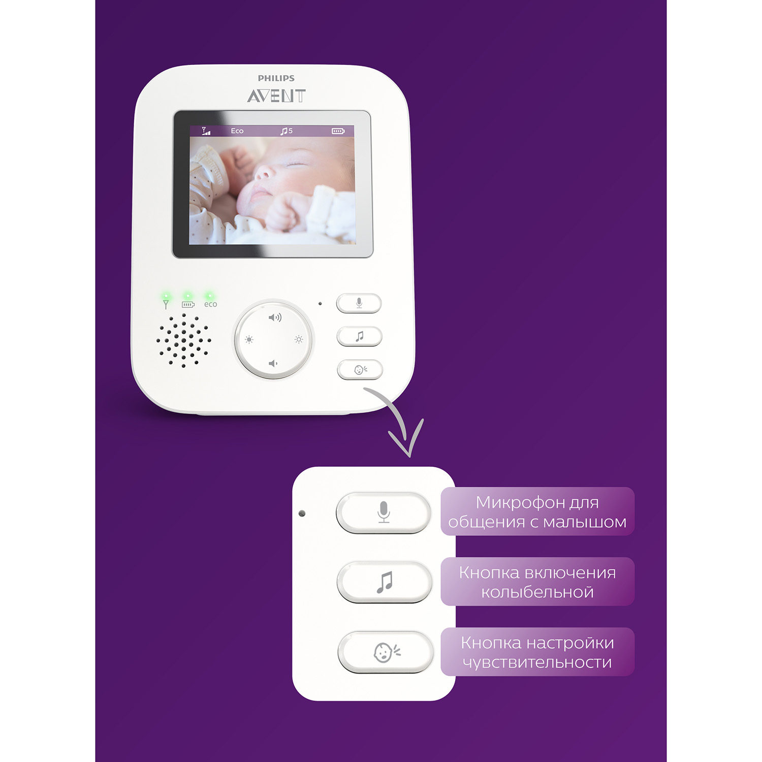 Видеоняня цифровая Philips Avent SCD831/52 - фото 4