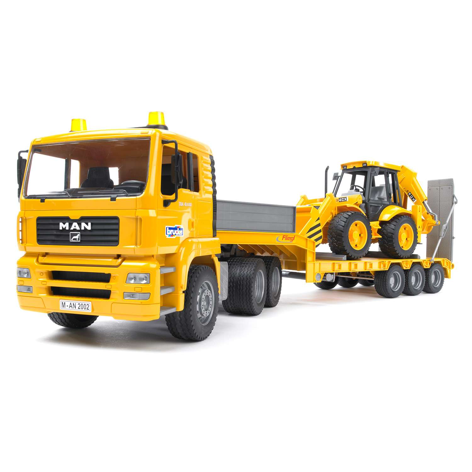 Тягач Bruder Man JCB 4CX с прицепом-платформой 02-776 02-776 - фото 4