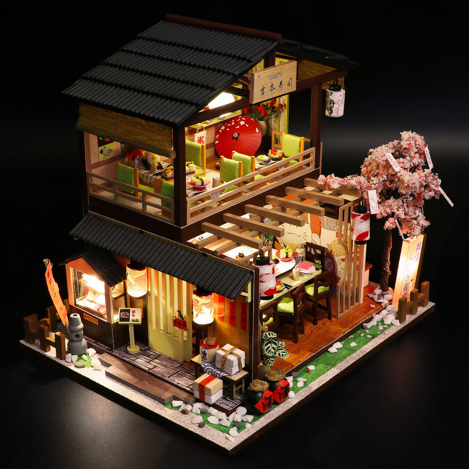 Интерьерный конструктор HitToy Румбокс Японское кафе с куполом и подсветкой M2011 - фото 9