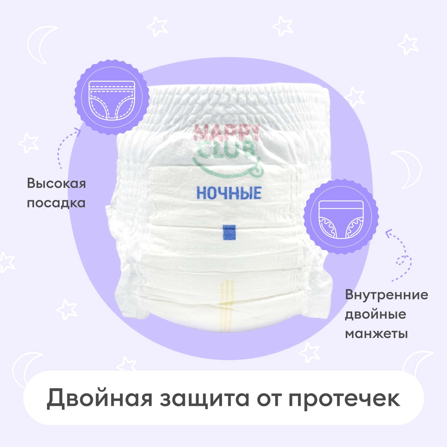 Подгузники-трусики ночные NappyClub Premium L 9-14 кг 34 шт - фото 3