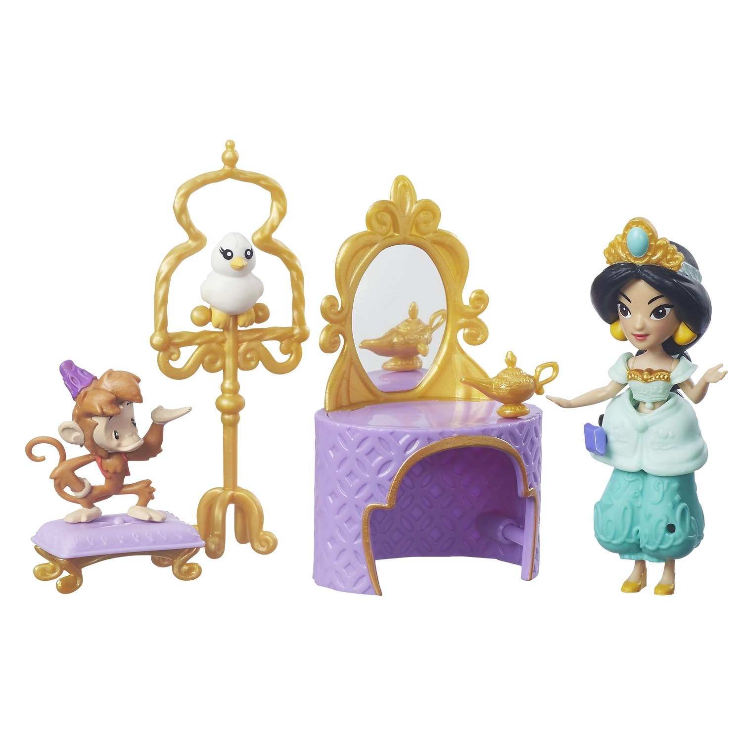 Игровой набор Princess маленькая кукла Принцесса и туалетный столик Жасмин B7164EU40 B5341EU4 - фото 1