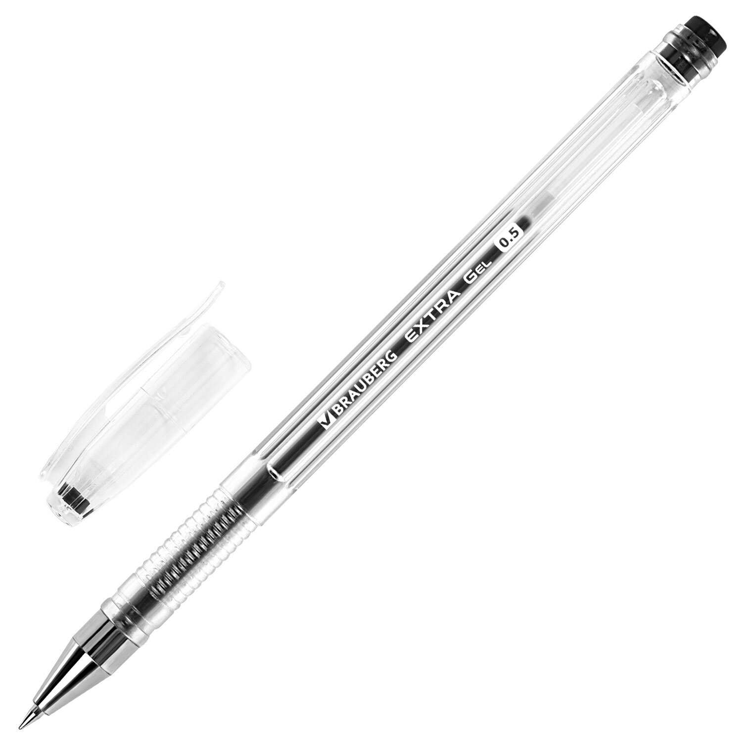 Ручки гелевые Brauberg черные набор 4 штуки для ОГЭ ЕГЭ и школы тонкие - фото 5