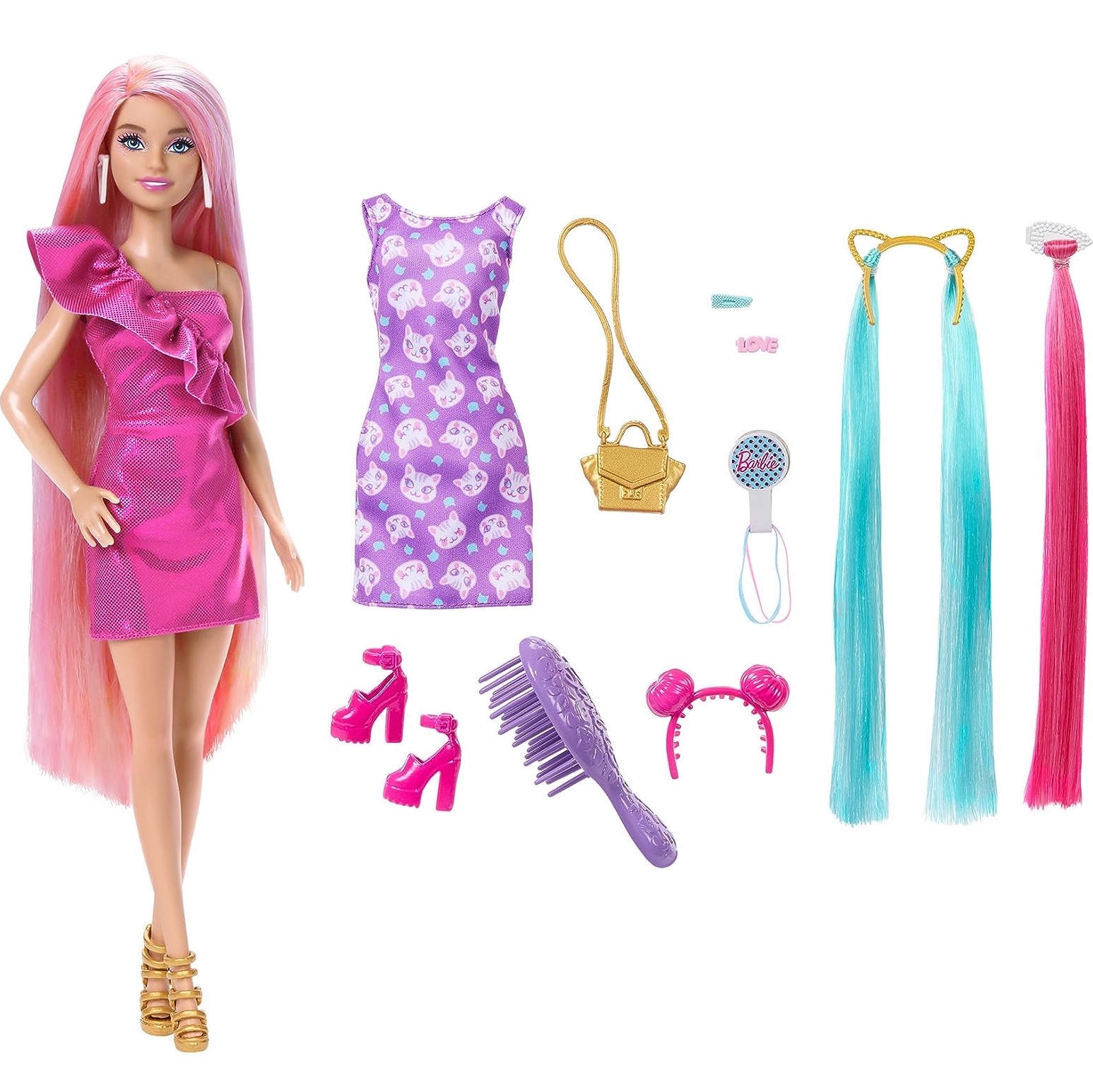 Кукла модельная Barbie Hair Play Кошка HKT96 - фото 1