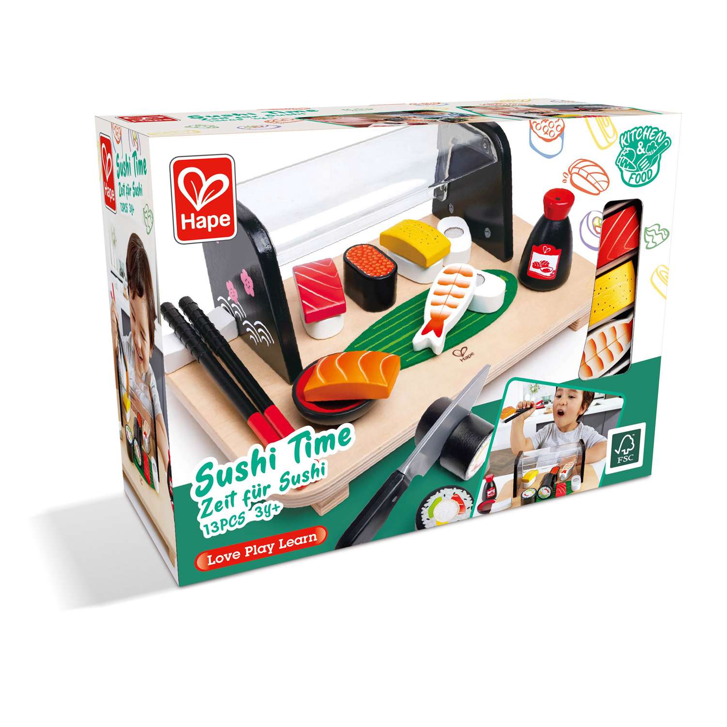 Набор HAPE игрушечной посуды и еды Время суши 15 предметов - фото 6