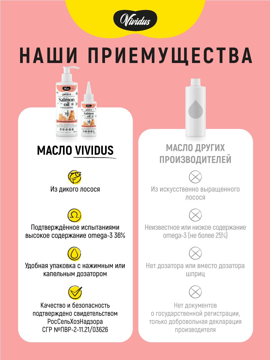 Масло дикого лосося Вивидус (VIVIDUS) с астаксантином 0,5 л. - фото 9