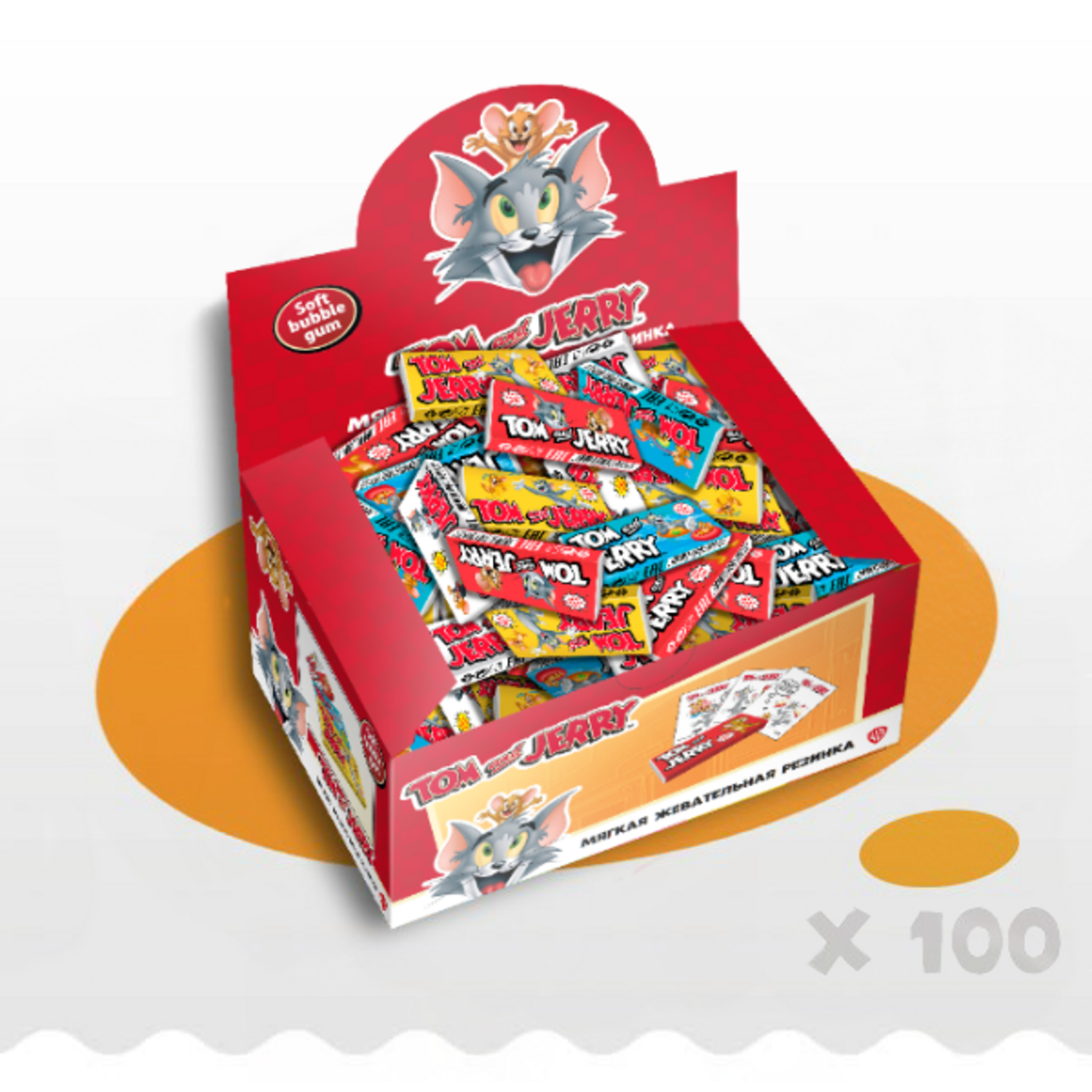 Жевательная резинка Tom and Jerry (WB) набор подарочный ассорти микс вкусов 200шт - фото 1