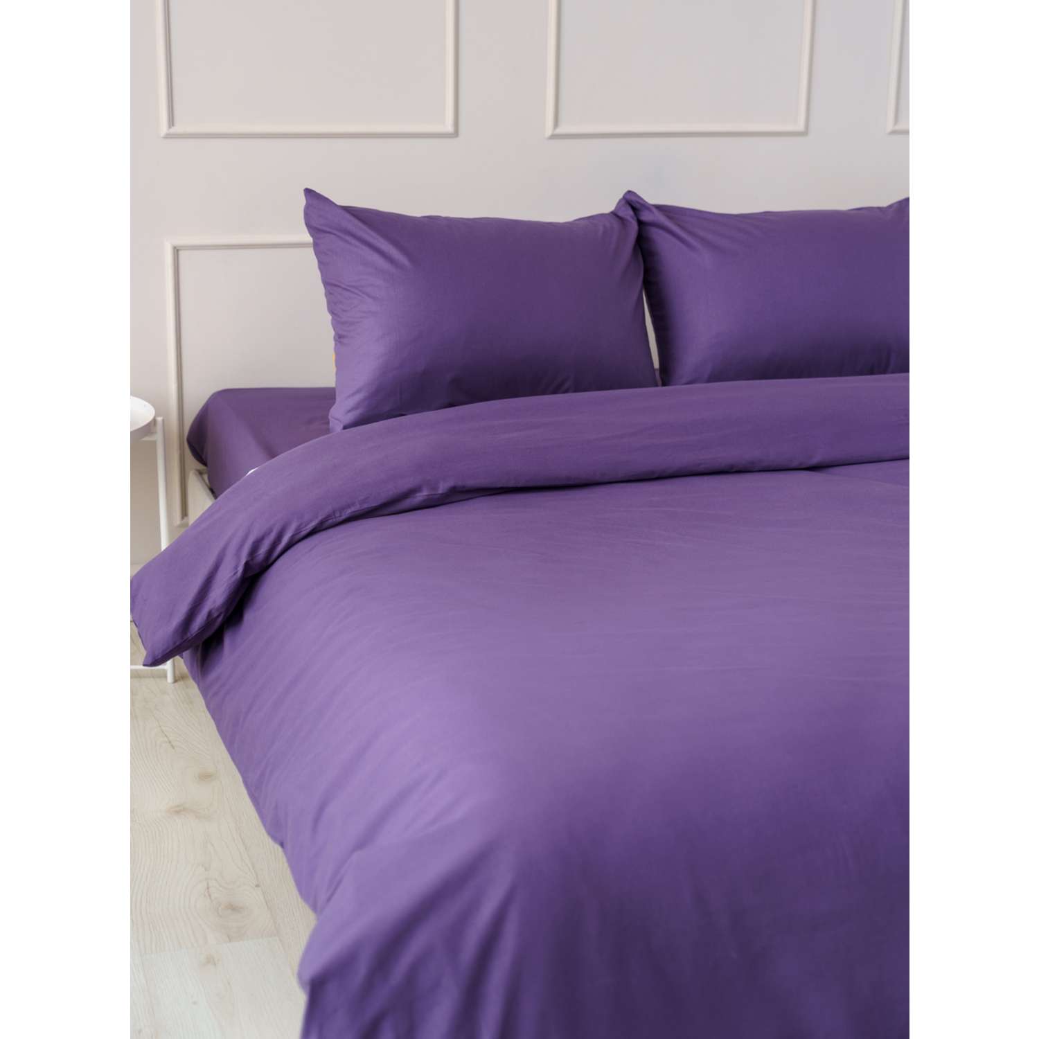 Комплект постельного белья IDEASON Поплин 3 предмета 2.0 спальный фиолетовый - фото 7