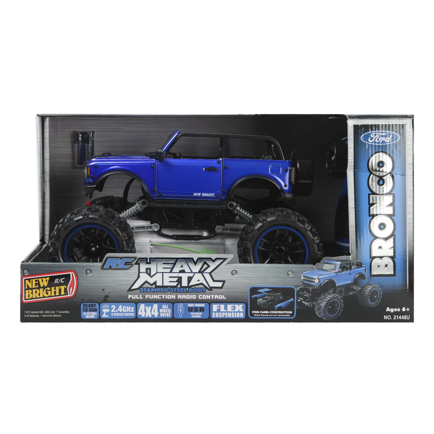 Машина New Bright РУ 1:14 Ford Bronco Синяя 21448U - фото 2