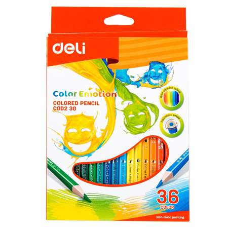 Карандаши цветные Deli Color Emotion 36цветов 459010