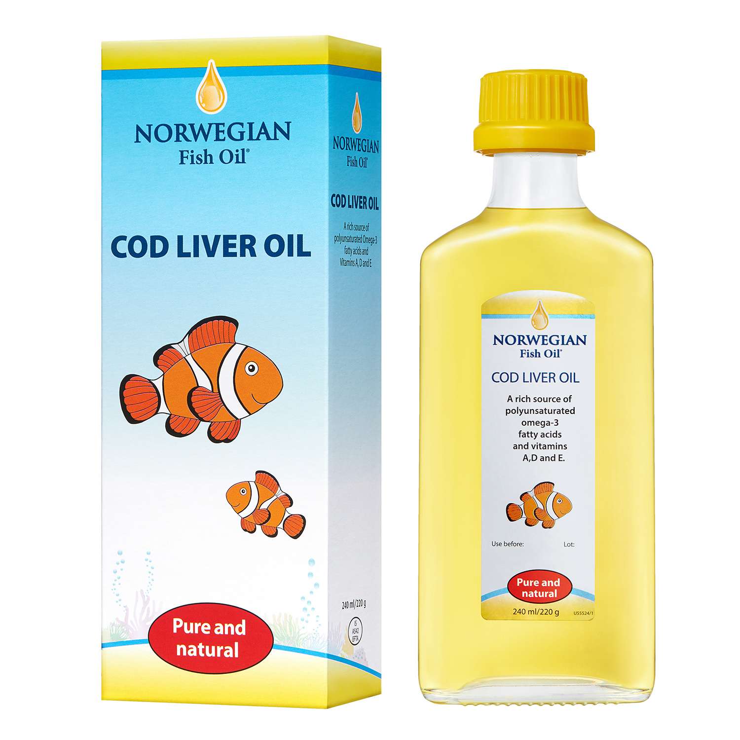 Омега 3 Norwegian fish oil Жир печени трески 240мл - фото 3