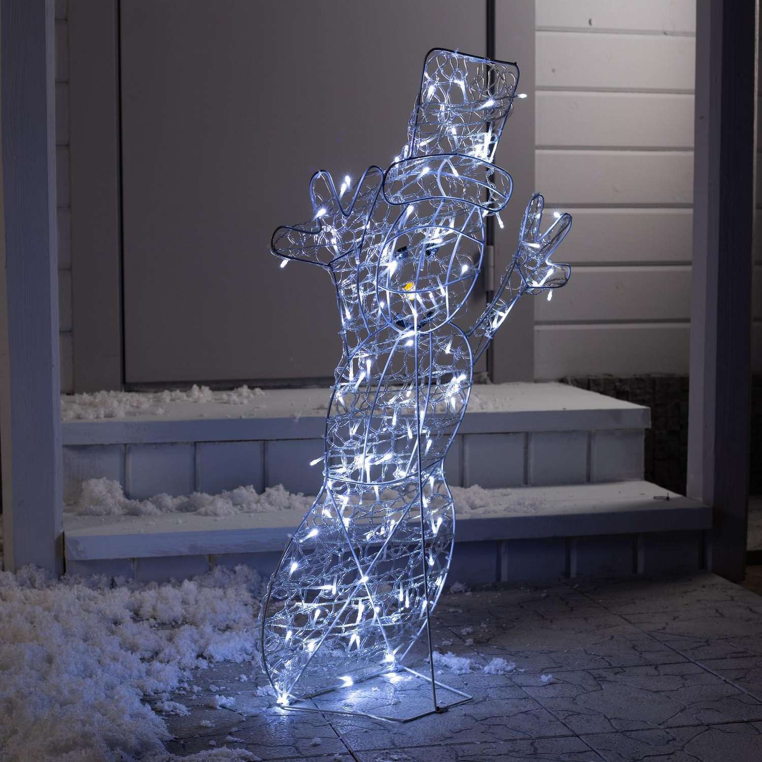 Светодиодная фигура Sima-Land «Снеговик» 65×90×20 см металл 31 В свечение белое - фото 3