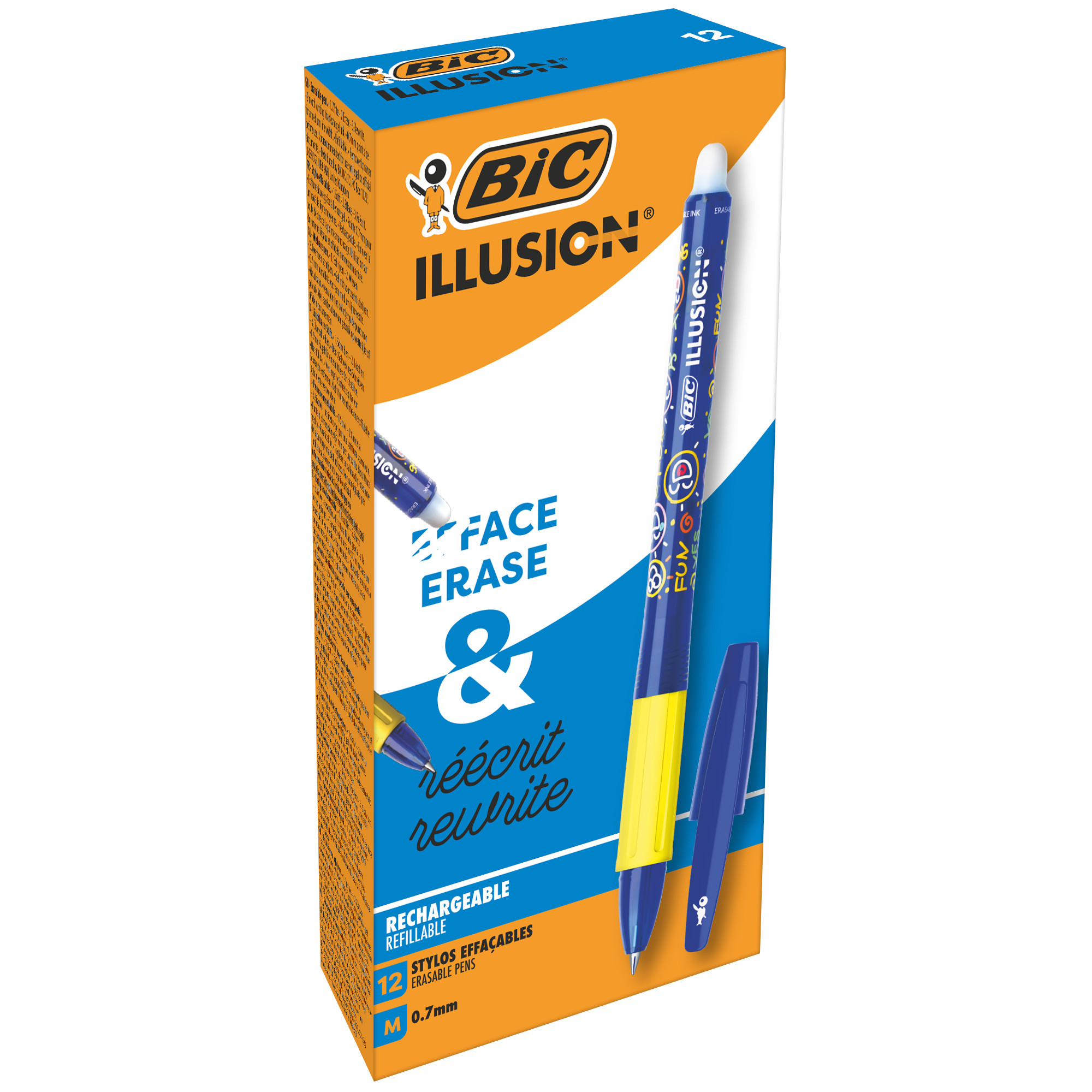 Ручка гелевая стираемая Bic Illusion Синий цвет 516518 - фото 5