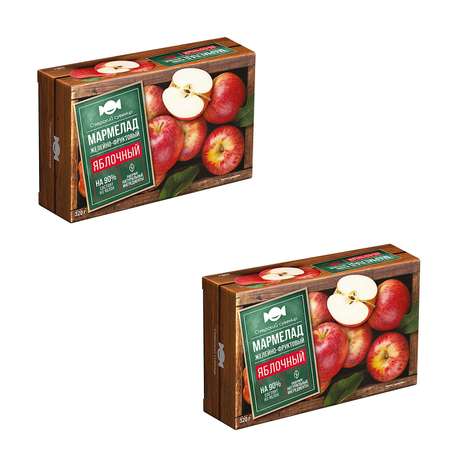 Мармелад Озёрский сувенир Яблочный натуральный продукт 2 пачки по 320 грамм