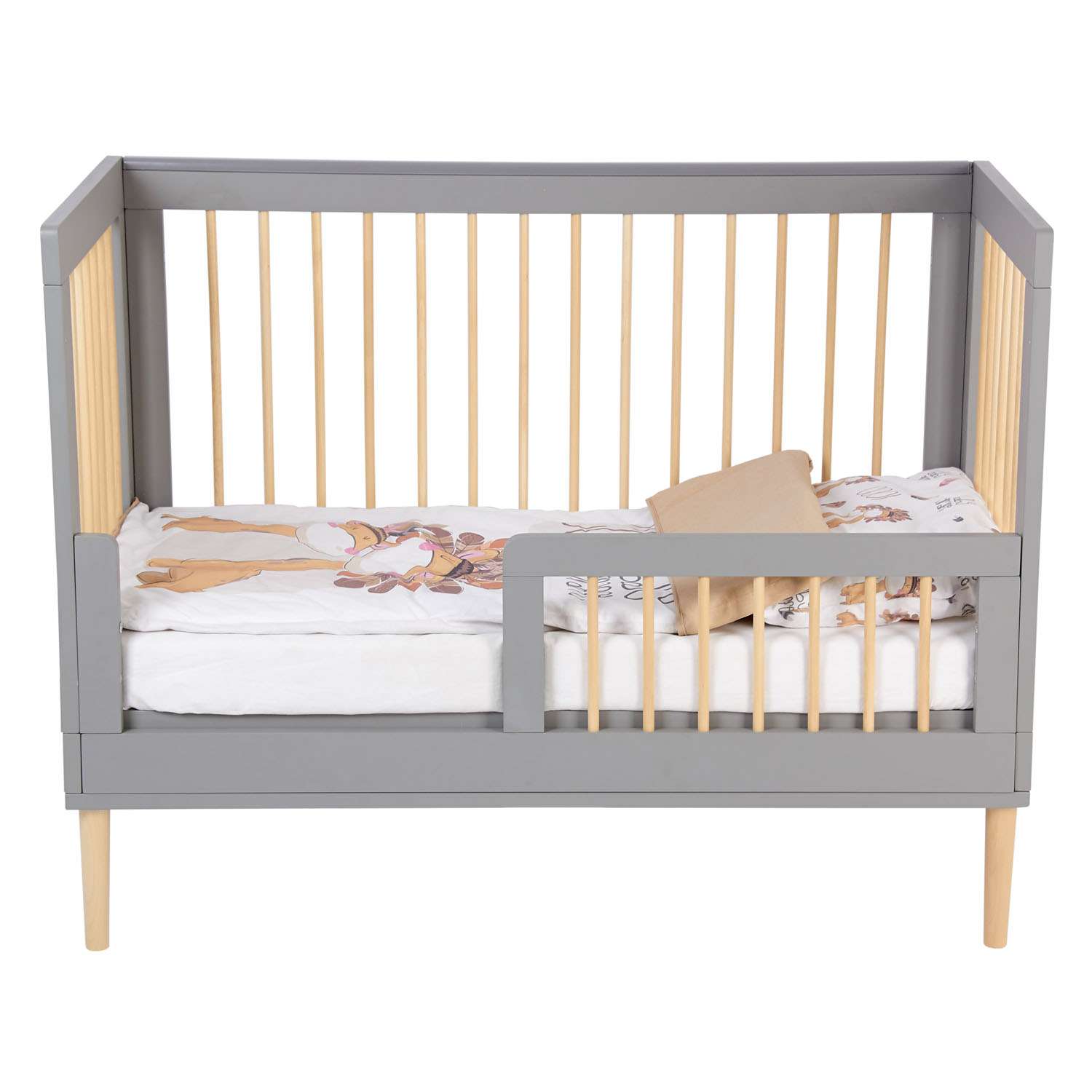 Кровать детская Polini kids Simple 360 Серый-Натуральный - фото 21