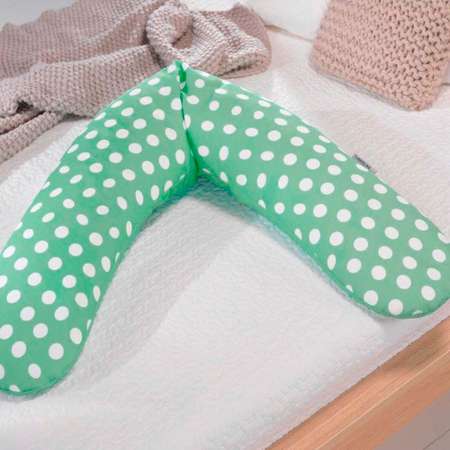 Подушка для беременных Theraline 190 см Кружки зеленая