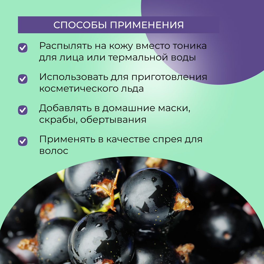 Гидролат Siberina натуральный «Чёрной смородины» для тела и волос 50 мл - фото 6