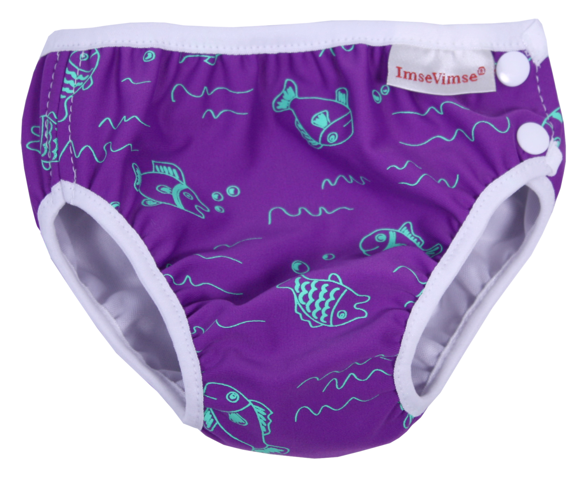 Плавки детские ImseVimse M 7-10 kg 6-12 мес purple fish - фото 1